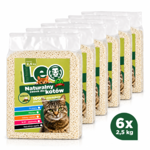 Żwirek dla kota Leo Naturalny x6 Zestaw