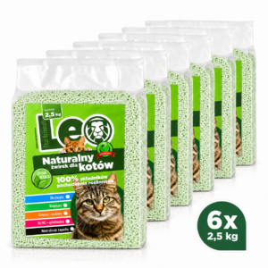 Żwirek dla kota Leo Zielona herbata x6 Zestaw