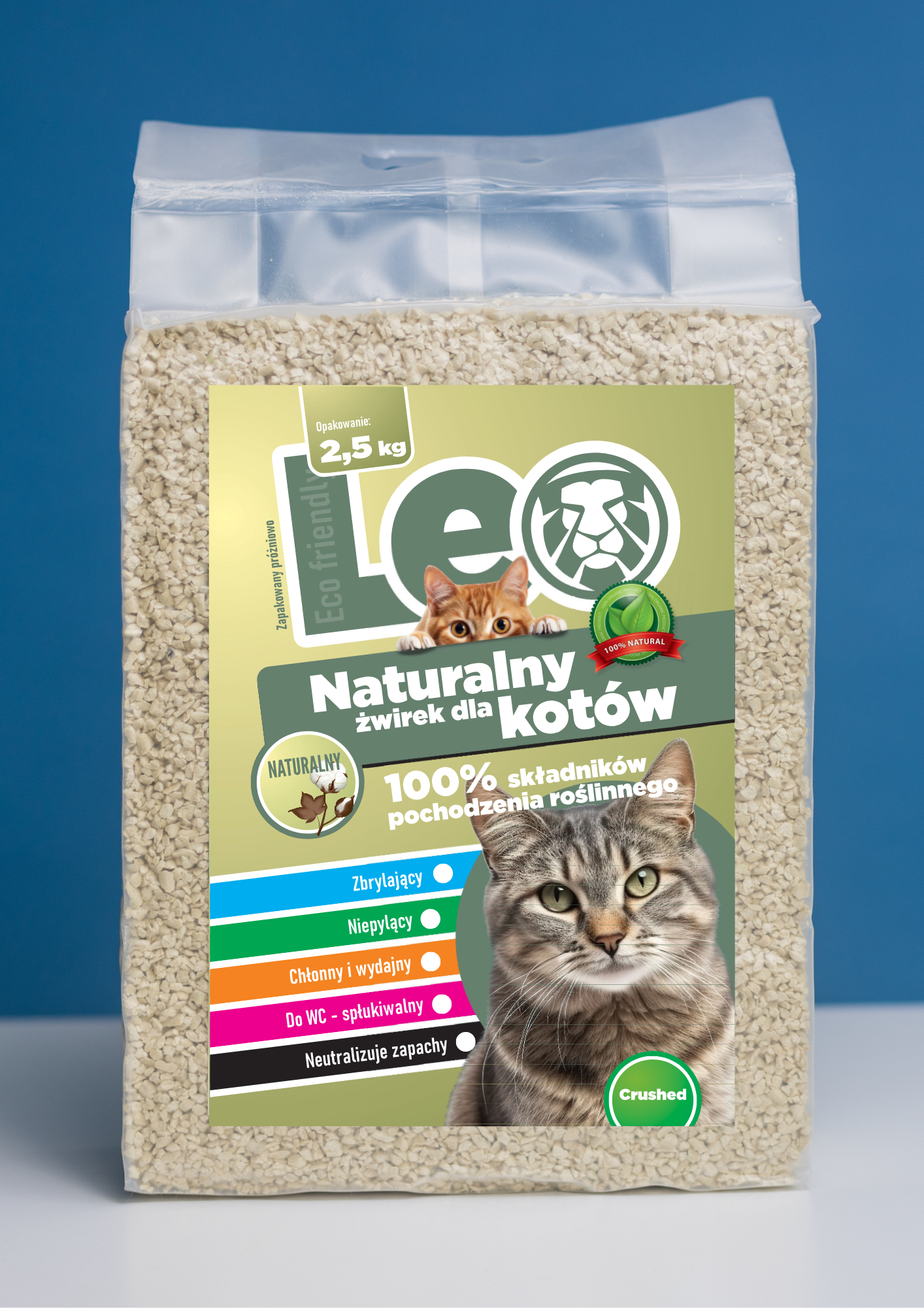 Żwirek dla kota Leo - Naturalny kruszony