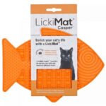 LickiMat Classic Casper Rybka paski miękka pomarańczowa